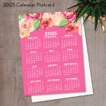 Kalender mit gestrichenen Aquarellfarben-Blume ros Postkarte<br><div class="desc">Neues Jahr - Neu Du - Ein feminines und skurriles,  Aquarellkunstwerk mit Kalender. Dieses feminine Design mit natürlicher Blumenordnung und Volljahreskalender ist ein positiver Start ins beste Jahr aller Zeiten.</div>