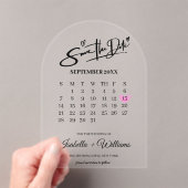 Kalender mit Herz Elegantes Foto Moderne Hochzeit Acryleinladungen (Insitu (Handheld))