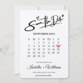 Kalender mit Herz Elegantes Foto Moderne Hochzeit Save The Date (Vorderseite)