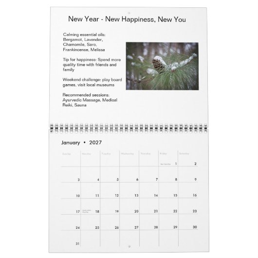 Kalender mit hilfreichen Spitzen und Saisonbildern (Jan 2027)