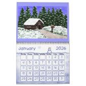 Kalender mit Kabinen und Landschaften (Jan 2026)