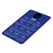Kalender mit Logo Basic Blue White Minimal Magnet (Linke Seite)