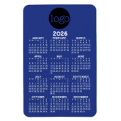 Kalender mit Logo Basic Blue White Minimal Magnet (Vertikal)