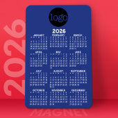 Kalender mit Logo Basic Blue White Minimal Magnet