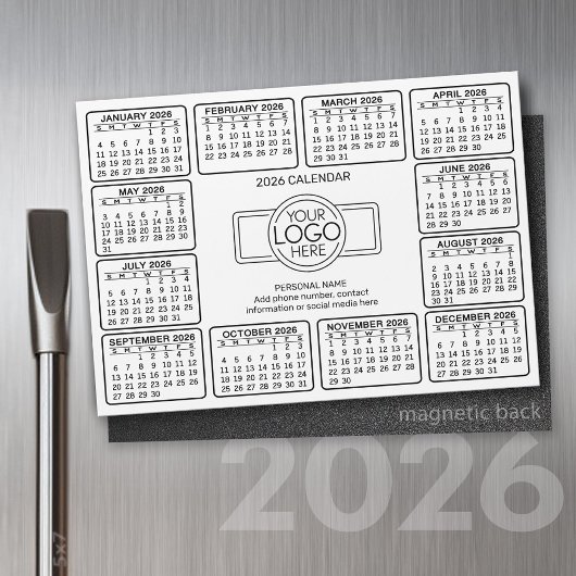 Kalender mit Logo Kontakt-Magnet Magnetkarte