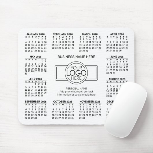 Kalender mit Logo Kontakt-Magnet Mousepad (Mit Mouse)