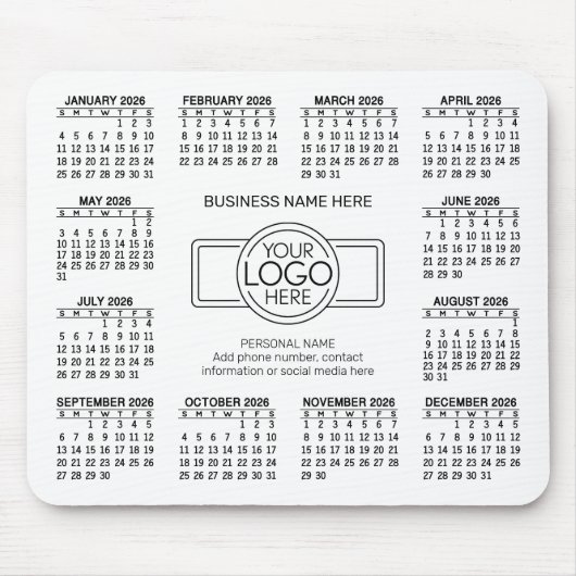 Kalender mit Logo Kontakt-Magnet Mousepad (Vorne)