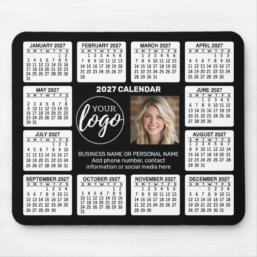Kalender mit Logo Kontakt-Magnet Mousepad (Vorne)