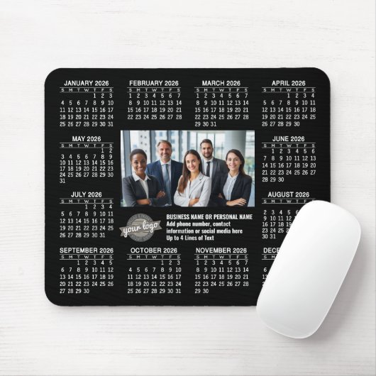 Kalender mit Logo Kontakt-Magnet Mousepad (Mit Mouse)