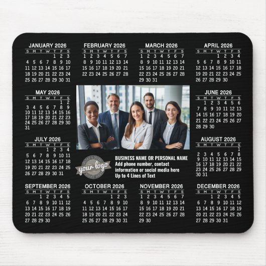 Kalender mit Logo Kontakt-Magnet Mousepad (Vorne)