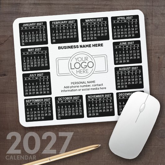 Kalender mit Logo Kontakt-Magnet Mousepad