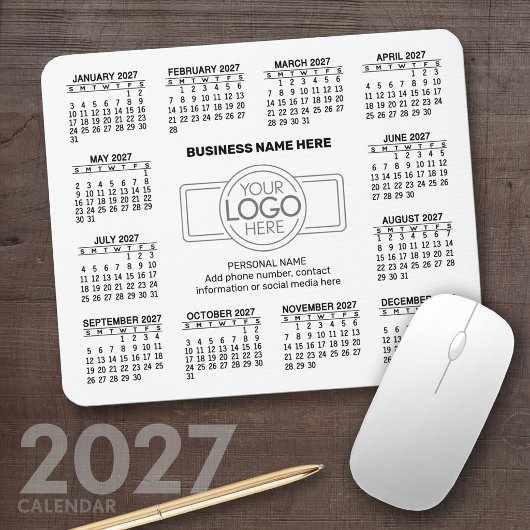 Kalender mit Logo Kontakt-Magnet Mousepad