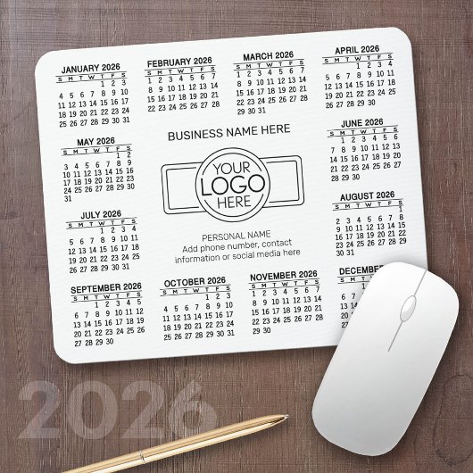 Kalender mit Logo Kontakt-Magnet Mousepad