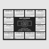 Kalender mit Logo Kontakt Schwarz - Magnet (Vorderseite)