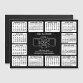 Kalender mit Logo Kontakt Schwarz - Magnet (Vorne/Hinten)