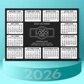 Kalender mit Logo Kontakt Schwarz - Magnet