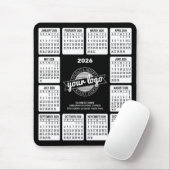 Kalender mit Logo Kontaktinformationen Schwarz-wei Mousepad (Mit Mouse)