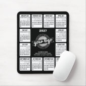 Kalender mit Logo Kontaktinformationen Schwarz-wei Mousepad (Mit Mouse)