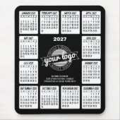 Kalender mit Logo Kontaktinformationen Schwarz-wei Mousepad (Vorne)