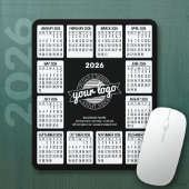 Kalender mit Logo Kontaktinformationen Schwarz-wei Mousepad