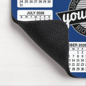 Kalender mit Logo und Text - Blau und Weiß Mousepad (Ecke)