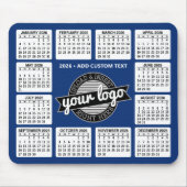 Kalender mit Logo und Text - Blau und Weiß Mousepad (Vorne)