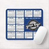 Kalender mit Logo und Text - Blau und Weiß Mousepad (Mit Mouse)