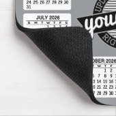 Kalender mit Logo und Text - grau und weiß Mousepad (Ecke)