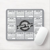 Kalender mit Logo und Text - grau und weiß Mousepad (Mit Mouse)
