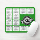 Kalender mit Logo und Text - grün und weiß Mousepad (Mit Mouse)