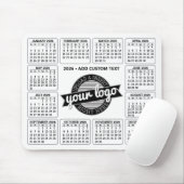 Kalender mit Logo und Text - Schwarz und Weiß Mousepad (Mit Mouse)