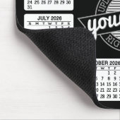 Kalender mit Logo und Text - Schwarz und Weiß Mousepad (Ecke)