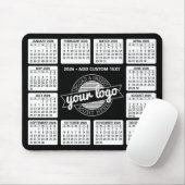 Kalender mit Logo und Text - Schwarz und Weiß Mousepad (Mit Mouse)