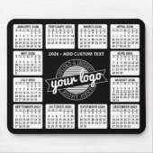 Kalender mit Logo und Text - Schwarz und Weiß Mousepad (Vorne)