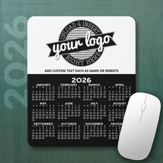 Kalender mit Logo - Vertikale Jahresansicht Mousepad