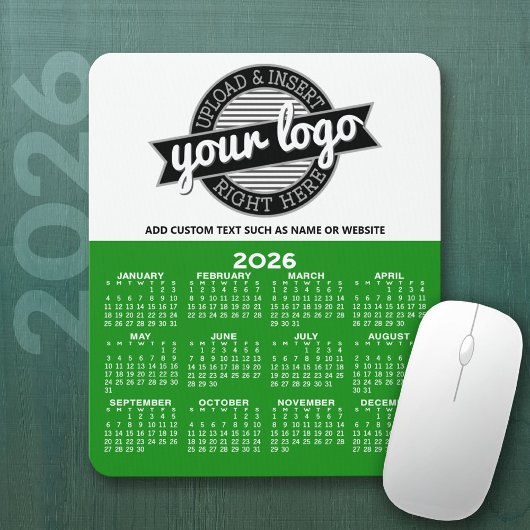 Kalender mit Logo - Vertikale Jahresansicht Mousepad
