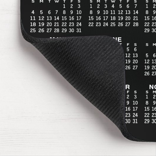 Kalender mit Logo - Vertikale Jahresansicht Mousepad (Ecke)