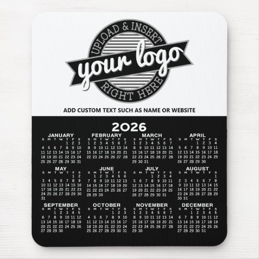 Kalender mit Logo - Vertikale Jahresansicht Mousepad (Vorne)