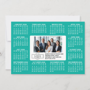 Kalender mit Logoinformationen Kontaktinformatione Feiertagskarte