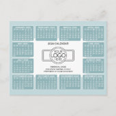 Kalender mit Logoinformationen Kontaktinformatione Postkarte (Vorderseite)