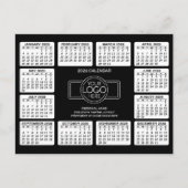 Kalender mit Logoinformationen Kontaktinformatione Postkarte (Vorderseite)