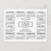 Kalender mit Logoinformationen Kontaktinformatione Postkarte (Vorderseite)