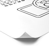 Kalender mit Logos und QR-Code - Schwarz-weiß Poster (Ecke)