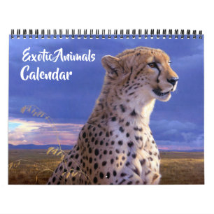 Kalender mit mittelgroßen exotischen Tieren