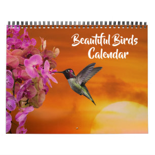 Kalender mit mittelgroßen schönen Vögeln