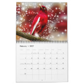 Kalender mit mittelgroßen schönen Vögeln (Feb 2027)