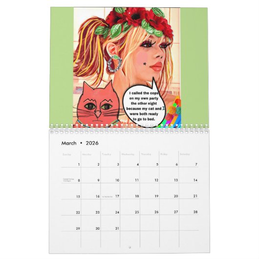 KALENDER MIT SCHLECHTER MÄDCHENKUNST (Mär 2026)