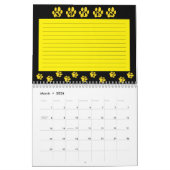 Kalender mit schwarzen Katzen mit Anmerkungen (Mär 2026)