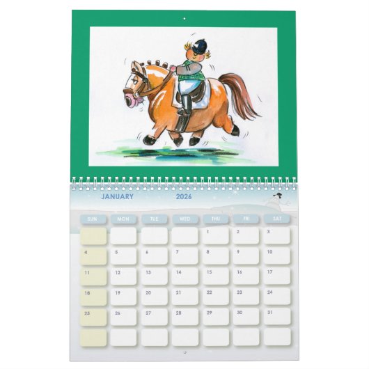 Kalender mit Tierdarstellungen (Jan 2026)