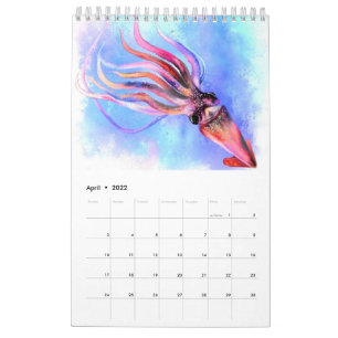 Kalender mit wunderbarem Unterwasserleben - Gemalt